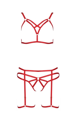 MAGALI SET WITH OPEN BRA red