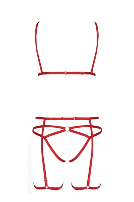 MAGALI SET WITH OPEN BRA red
