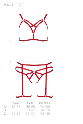 MAGALI SET WITH OPEN BRA red