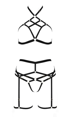MORGAN SET WITH OPEN BRA black