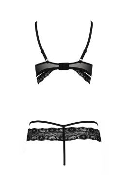 SARIA SET WITH OPEN BRA black
