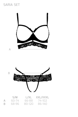 SARIA SET WITH OPEN BRA black