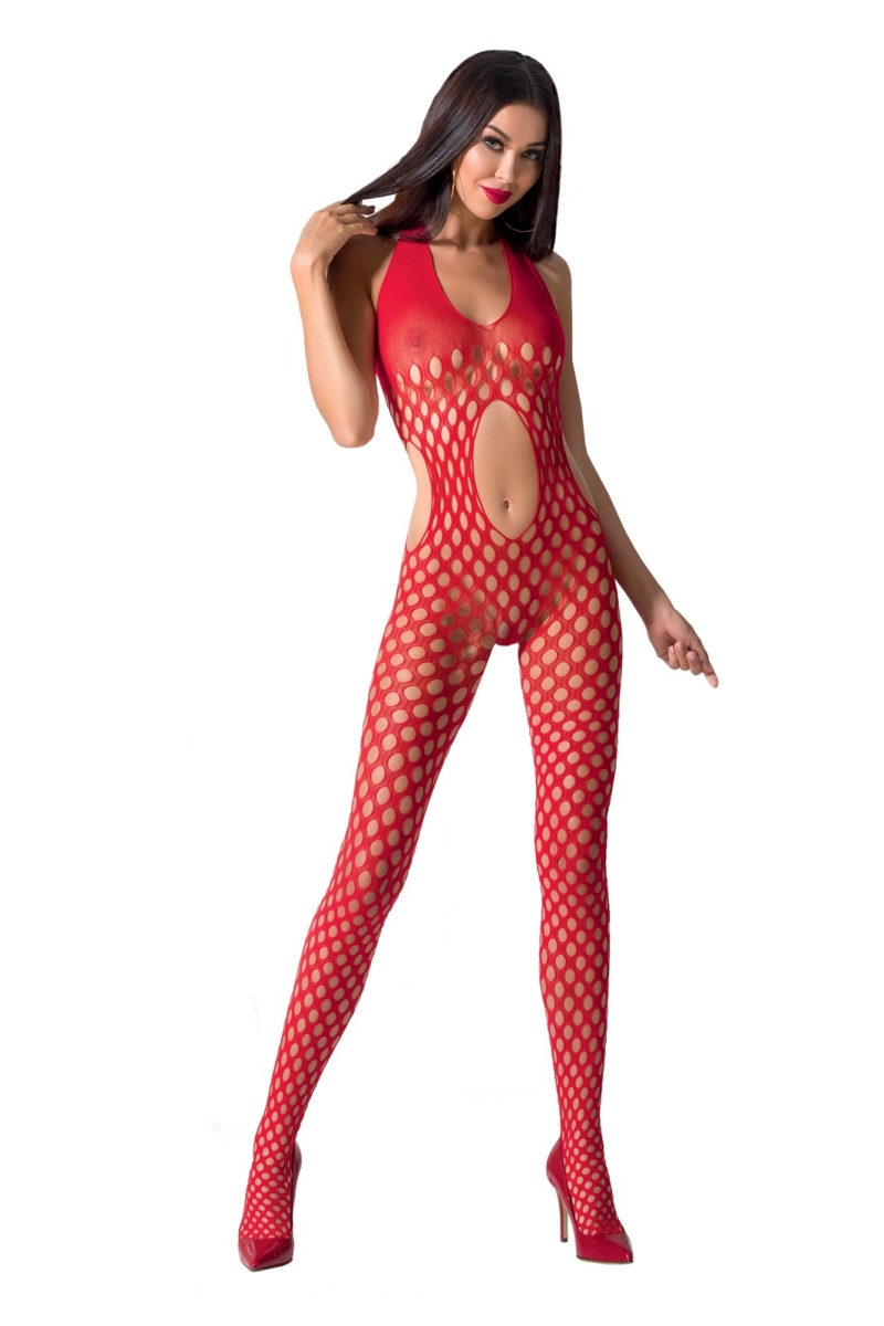 Bodystocking erotyczny damski siatkowy – czerwony