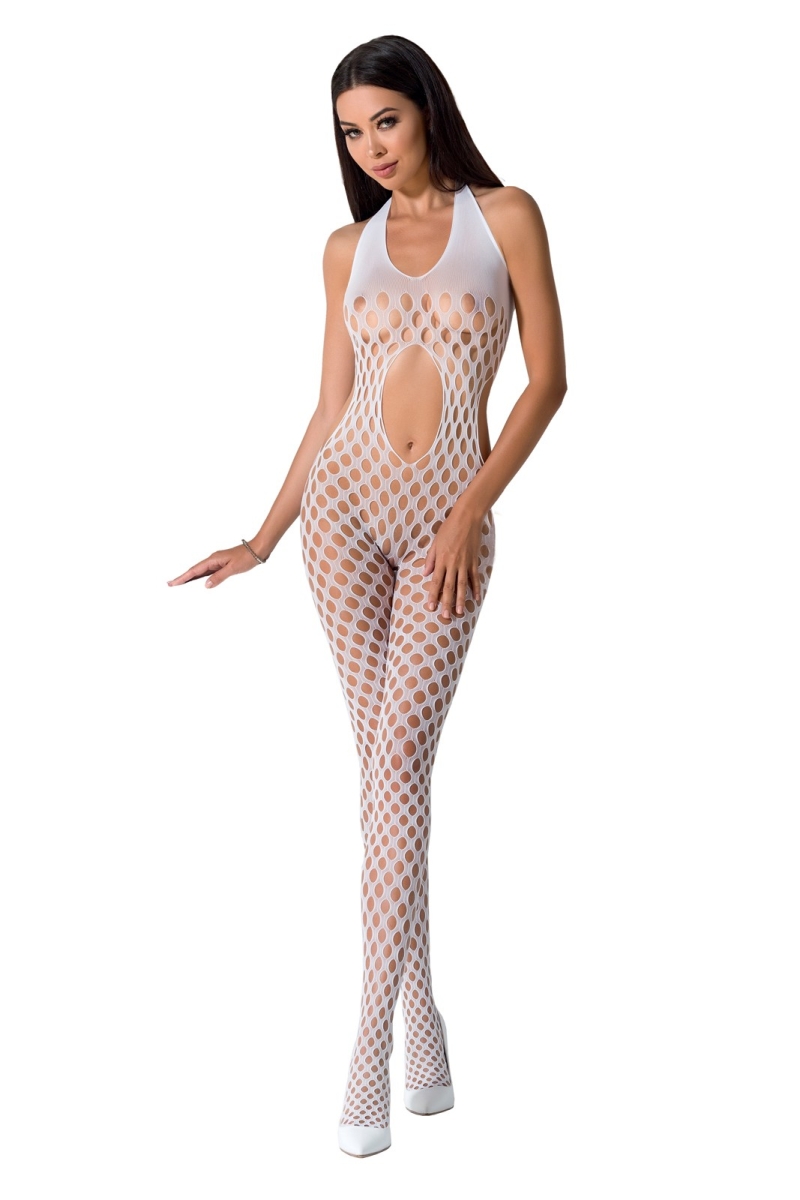 Bodystocking erotyczny damski siatkowy – biały