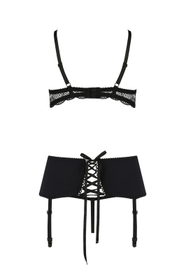 ALINA SET WITH OPEN BRA black