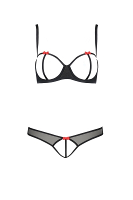 HEIDI SET WITH OPEN BRA black S/M