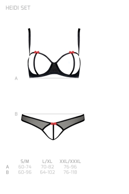 HEIDI SET WITH OPEN BRA black S/M