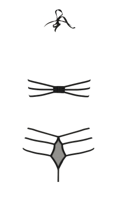 RITA SET WITH OPEN BRA black