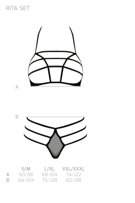 RITA SET WITH OPEN BRA black