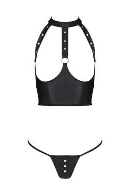 GENEVIA SET WITH OPEN BRA black