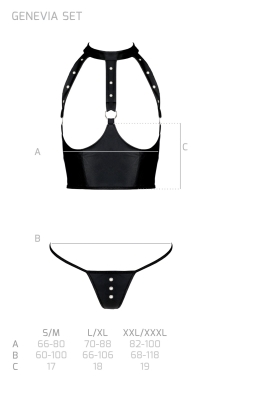 GENEVIA SET WITH OPEN BRA black