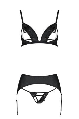 MILEY SET WITH OPEN BRA black