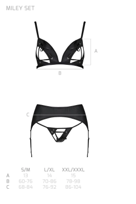 MILEY SET WITH OPEN BRA black