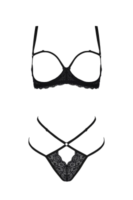 BETINA SET WITH OPEN BRA black
