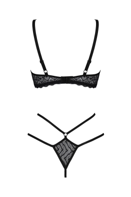 BETINA SET WITH OPEN BRA black