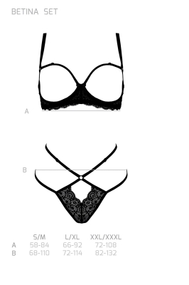 BETINA SET WITH OPEN BRA black