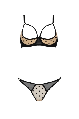 MARINA SET WITH OPEN BRA beige