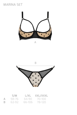 MARINA SET WITH OPEN BRA beige