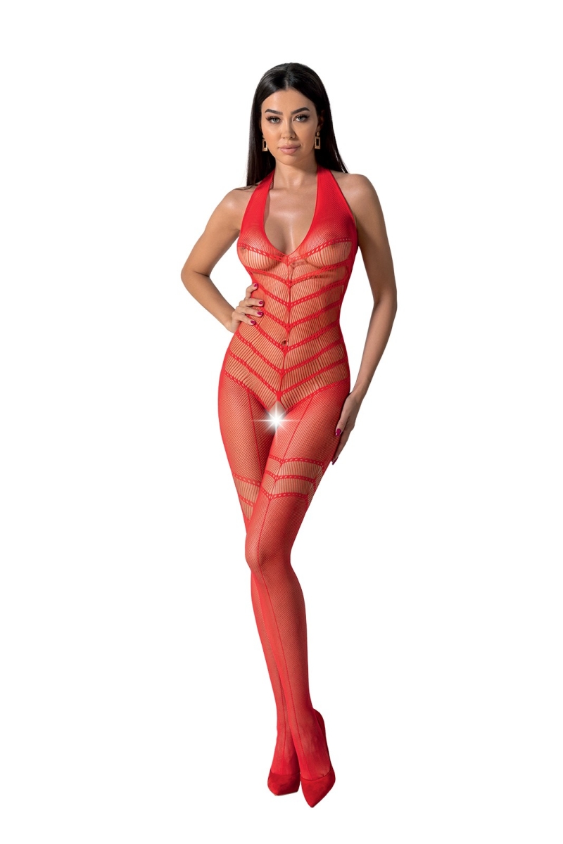 Bodystocking erotyczny damski siatkowy – czerwony