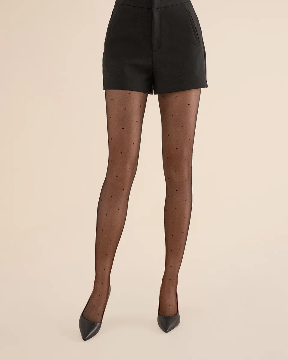 Rajstopy Puntina cienkie w kropki brąz