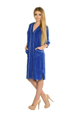 Szlafrok De Lafense 352 Zamek Welur 4XL-5XL damski