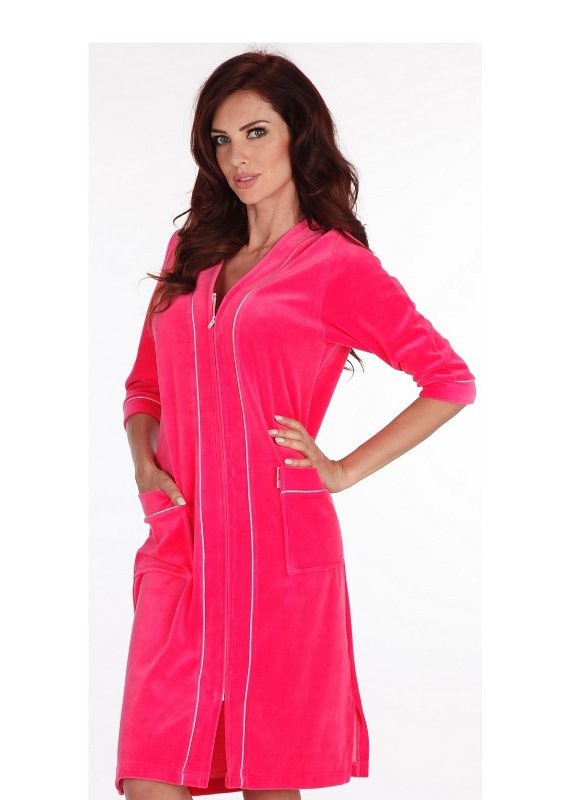 Szlafrok De Lafense 352 Zamek Welur 4XL-5XL damski