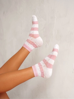 Skarpety Milena 0989-003 Ażur Paski 37-41