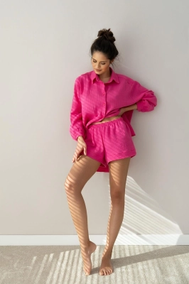 Komplet Sensis Magenta dł/r Muślin Homewear S-XL rozpinany
