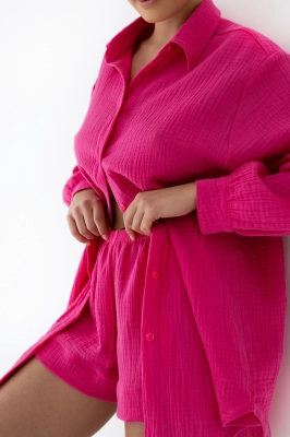 Komplet Sensis Magenta dł/r Muślin Homewear S-XL rozpinany