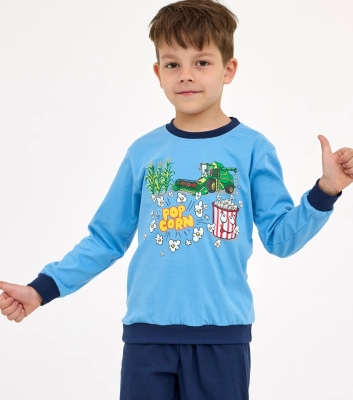 Piżama Cornette Kids Boy 593/175 Popcorn dł/r 86-128