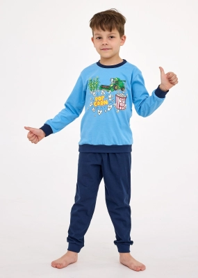Piżama Cornette Kids Boy 593/175 Popcorn dł/r 86-128