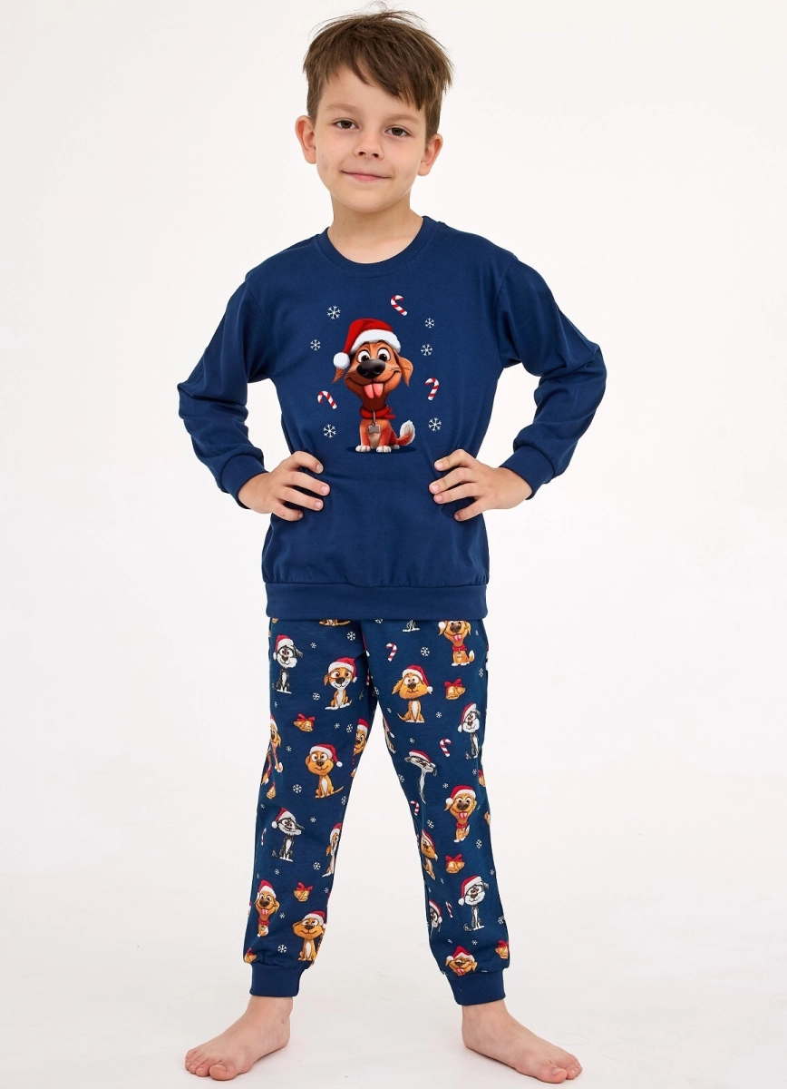 Piżama Cornette Kids Boy 593/173 Dog dł/r Christmas 86-128