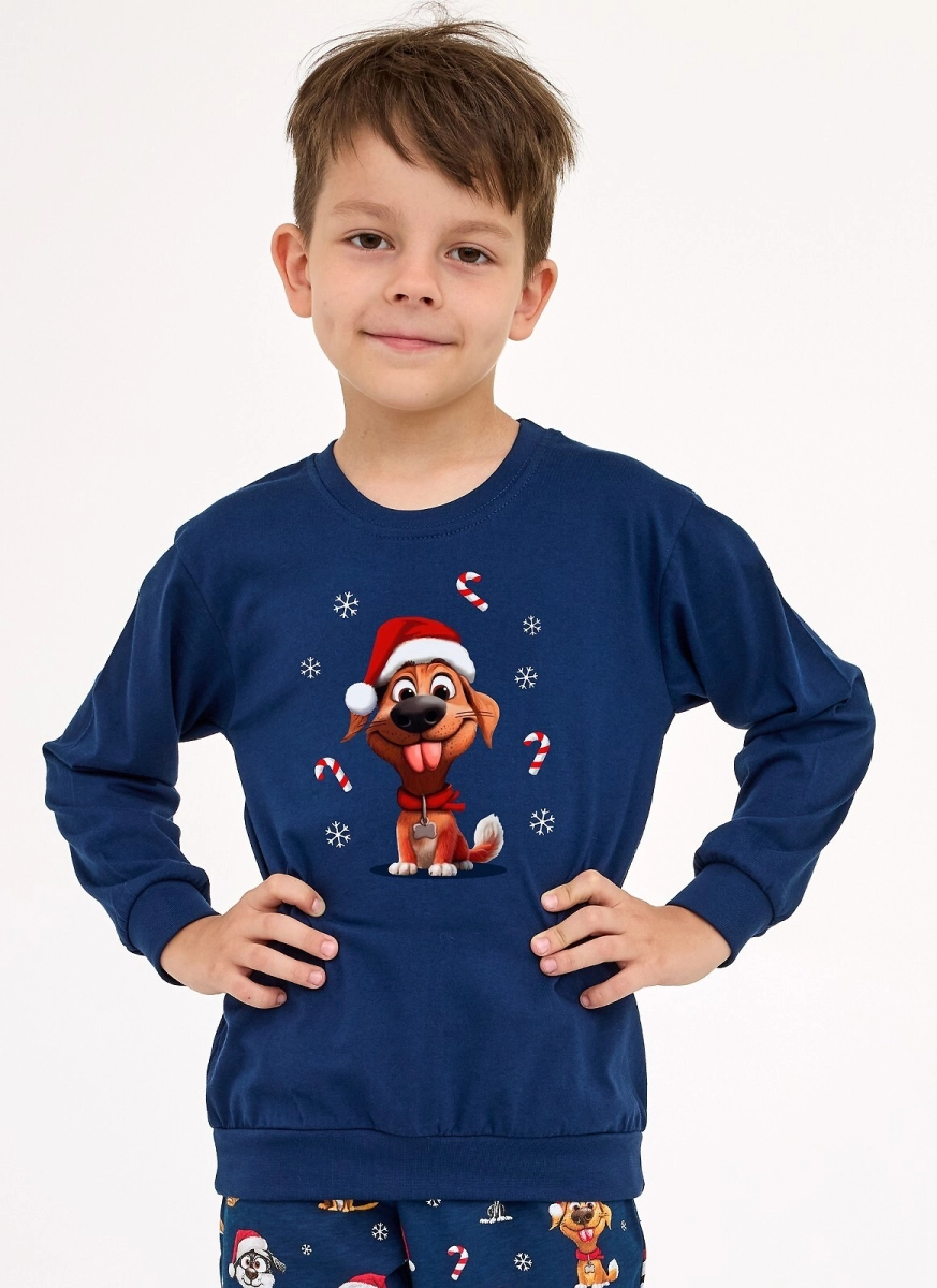 Piżama Cornette Kids Boy 593/173 Dog dł/r Christmas 86-128