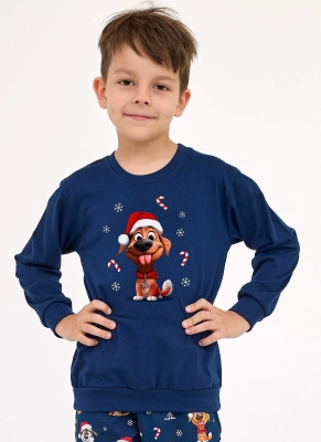 Piżama Cornette Kids Boy 593/173 Dog dł/r Christmas 86-128