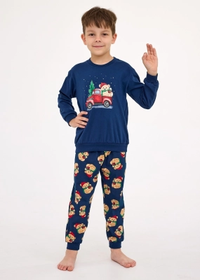 Piżama Cornette Kids Boy 593/172 Teddy 2 dł/r Christmas 86-128