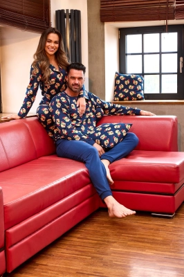 Piżama Cornette 482/459 Teddy 5 dł/r Christmas S-2XL damska rozpinana