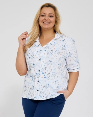 Piżama Cornette 347/347 Yvonne kr/r 3XL-5XL rozpinana