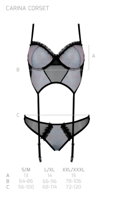 CARINA CORSET black XXL/XXXL