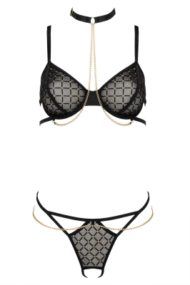 Komplet bielizny - TP101 2pcs set black-gold