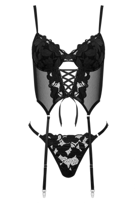 Gorset - CO103 corset & thong black