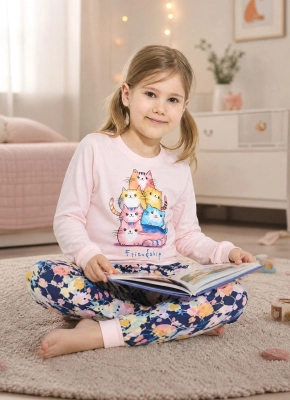 Piżama Cornette Young Girl 592/210 Friendship dł/r 134-170