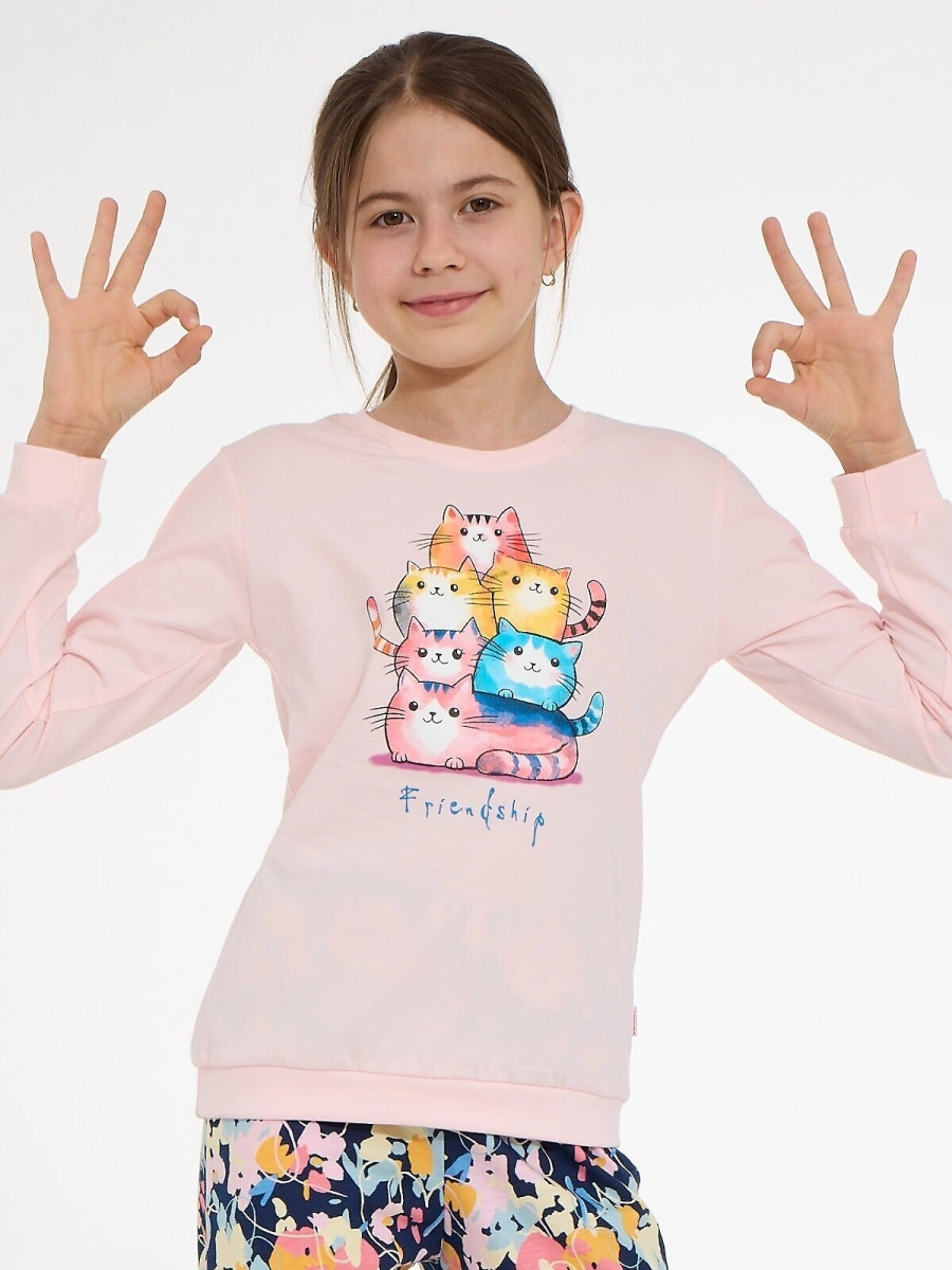 Piżama Cornette Young Girl 592/210 Friendship dł/r 164-170