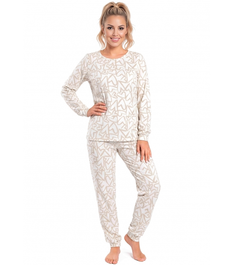 Piżama Donna Adore Long Ecru dł/r S-2XL
