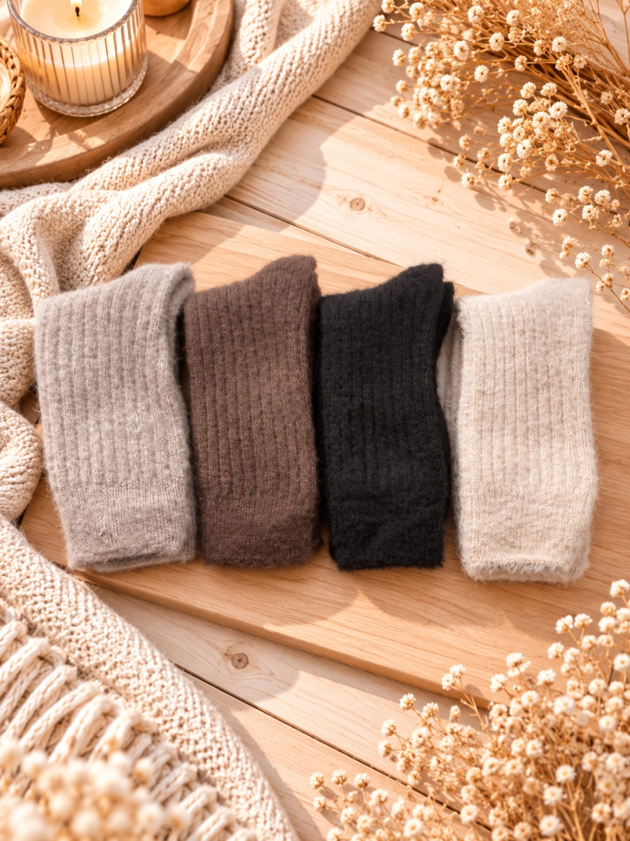 Skarpetki kaszmirowe damskie – zestaw 4 par 