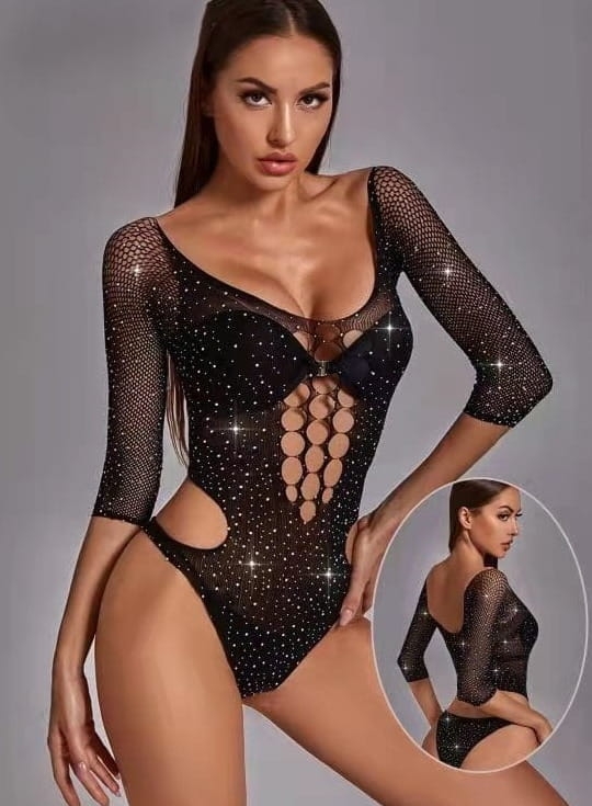 Koronkowe body z kryształkami Effi 