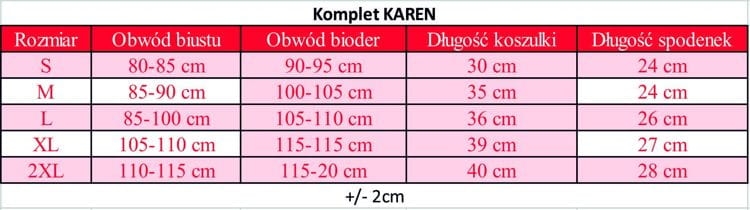 Komplet satynowy Karen - Czerwony